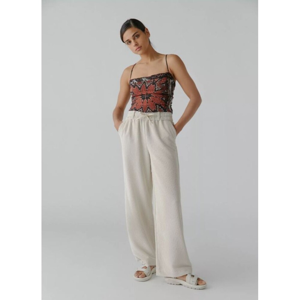 BDG Women's Size 3XL Ivory Corduroy Pull-On High Rise Wide Leg Jessie Pants -NWT